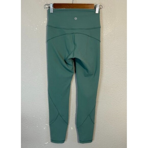 Lululemon In Movement 7/8 Tight *Everlux 25" Size 4 Frosted Pine Blue Green - Picture 3 of 6